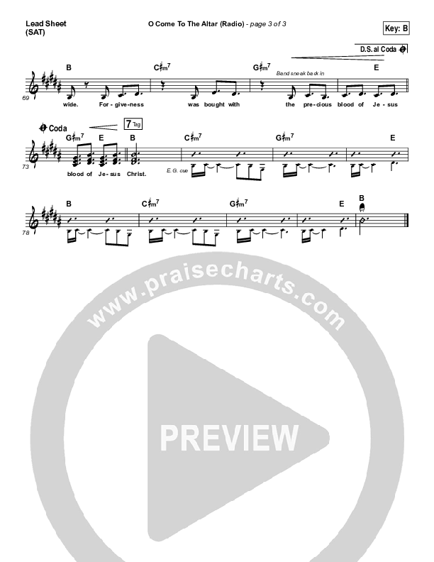 O Come To The Altar (Radio) Lead Sheet (SAT) (Elevation Worship)