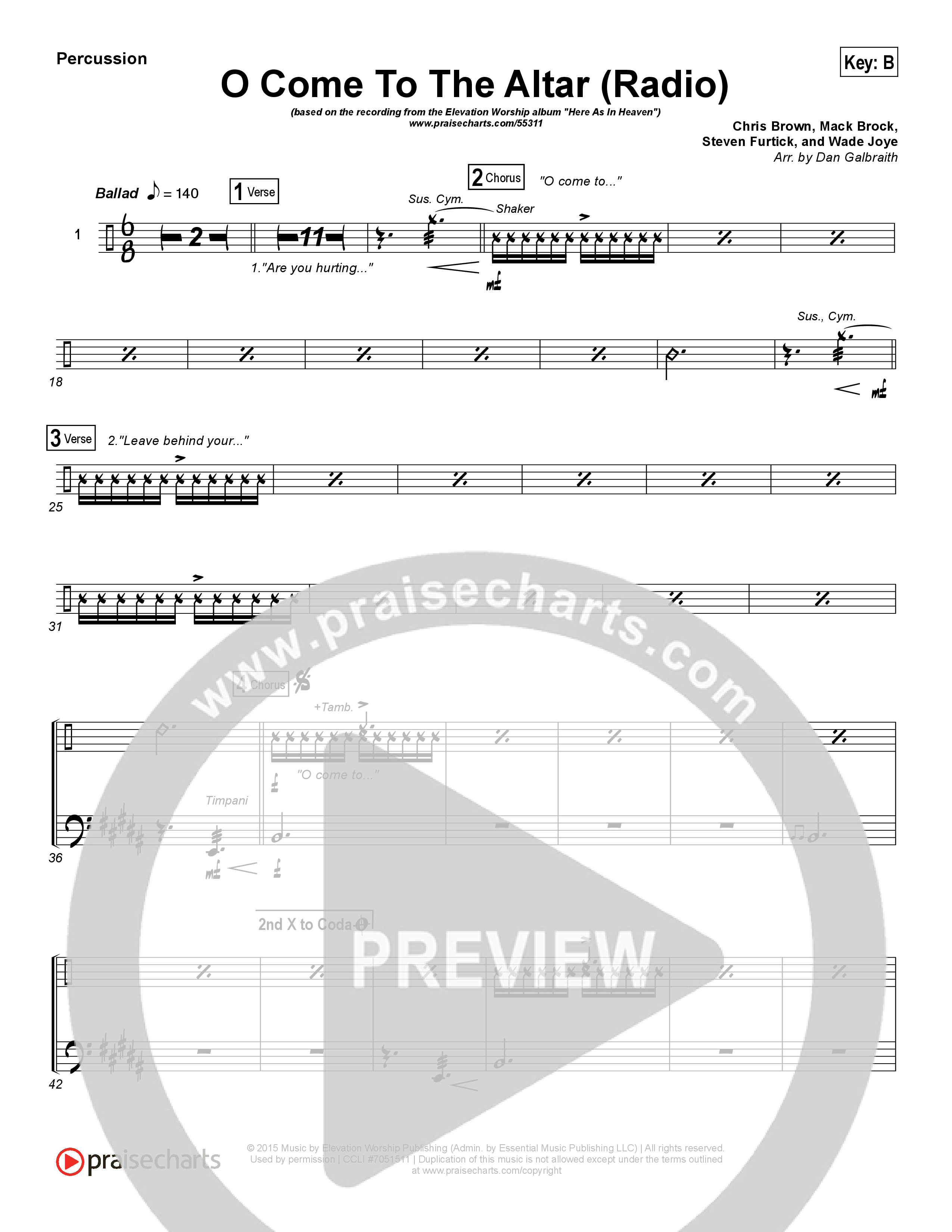 O Come To The Altar (Radio) Percussion (Elevation Worship)