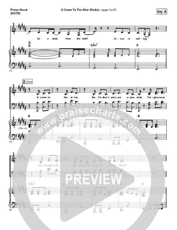 O Come To The Altar (Radio) Piano/Vocal (SATB) (Elevation Worship)