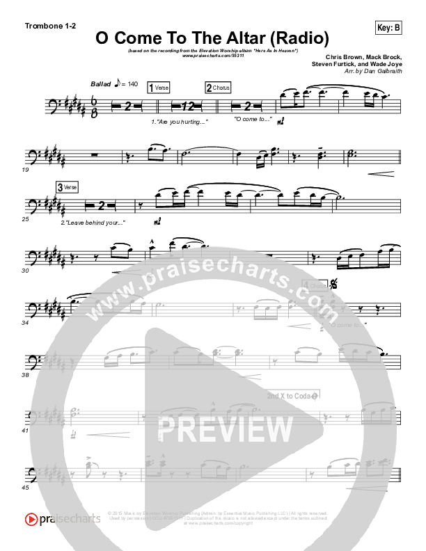 O Come To The Altar (Radio) Trombone 1/2 (Elevation Worship)