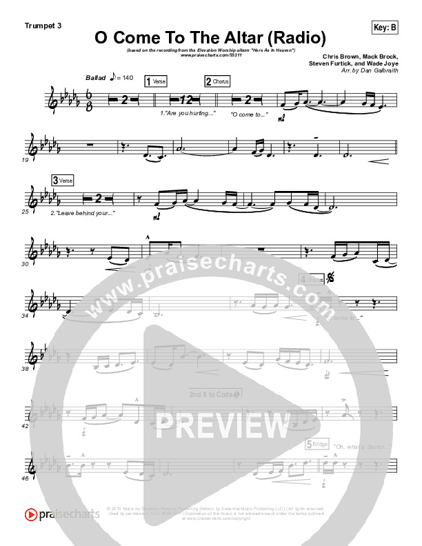 O Come To The Altar (Radio) Trumpet 3 (Elevation Worship)