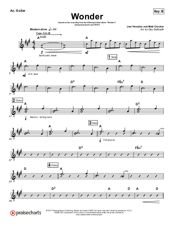 Wonder Acoustic Guitar (Hillsong UNITED)