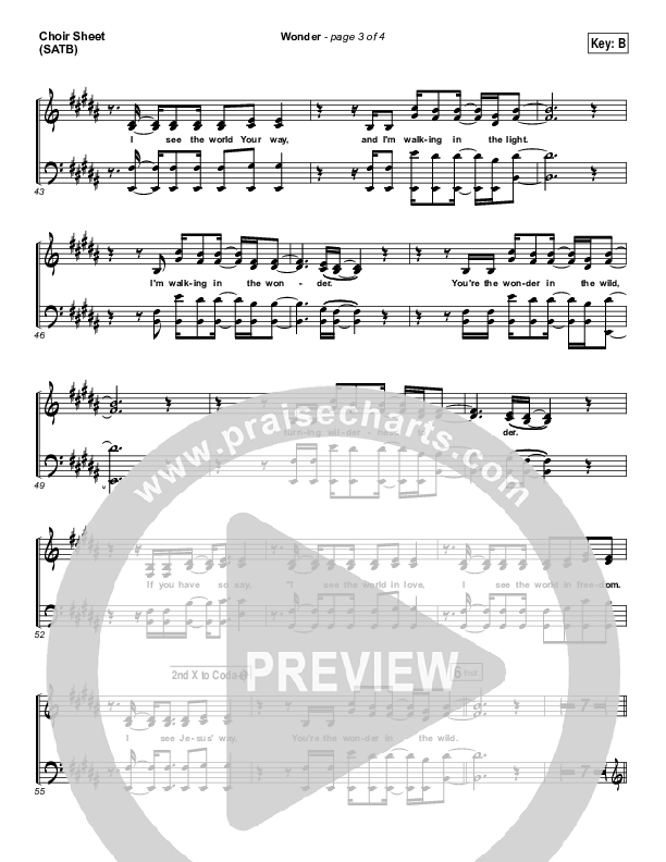 Wonder Choir Sheet (SATB) (Hillsong UNITED)