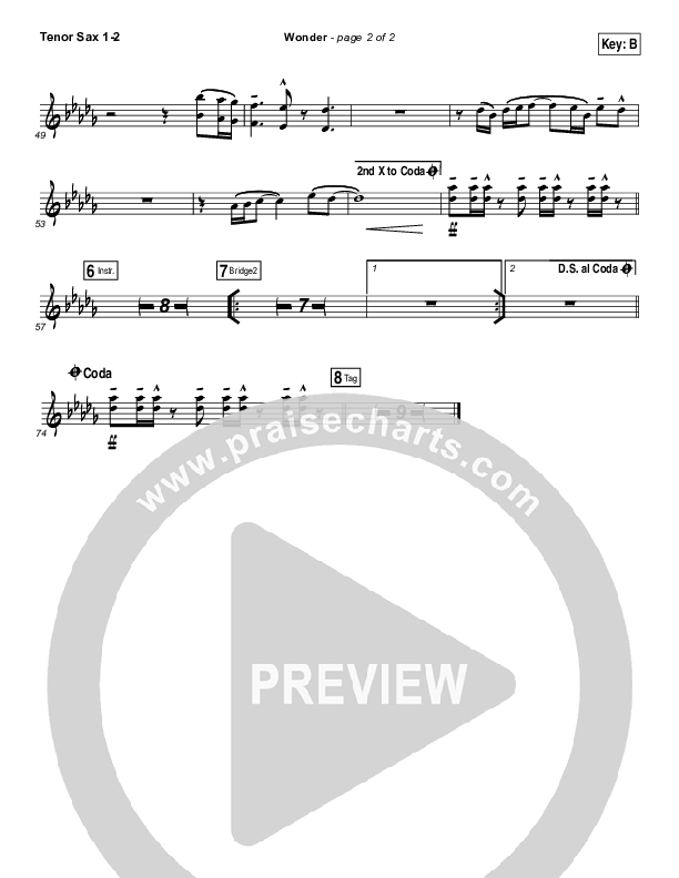 Wonder Tenor Sax 1/2 (Hillsong UNITED)