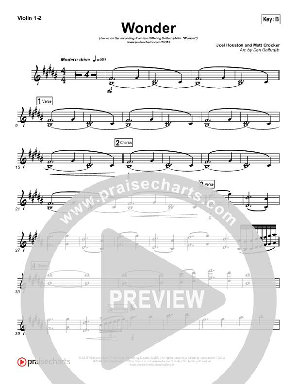 Wonder Violin 1/2 (Hillsong UNITED)