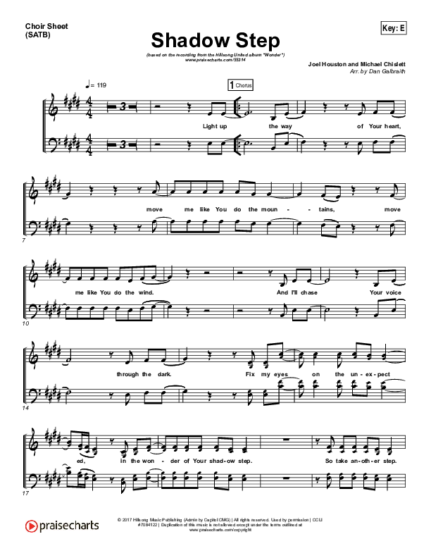 Shadow Step Choir Sheet (SATB) (Hillsong UNITED)