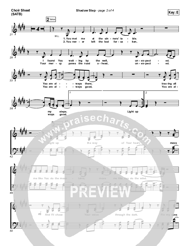Shadow Step Choir Sheet (SATB) (Hillsong UNITED)