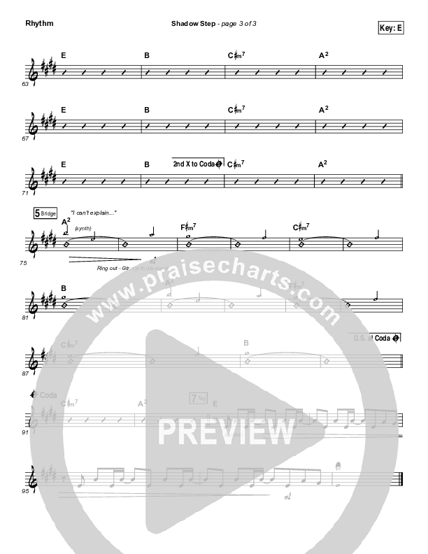 Shadow Step Rhythm Chart (Hillsong UNITED)