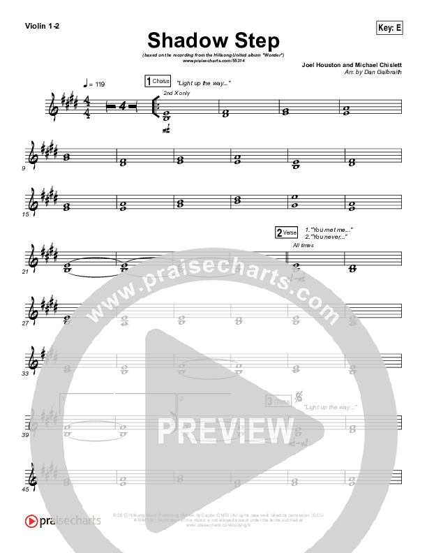 Shadow Step Violin 1/2 (Hillsong UNITED)