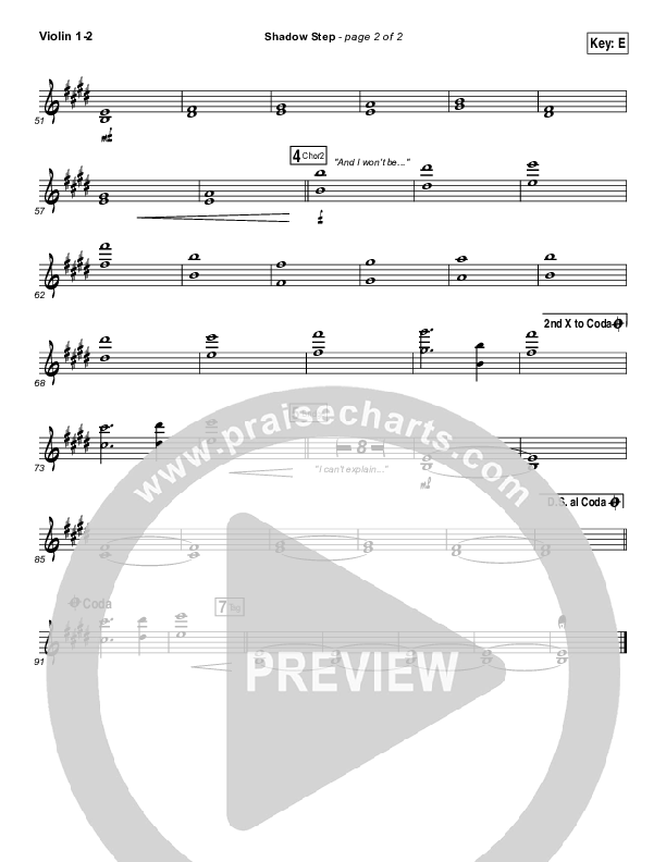 Shadow Step Violin 1/2 (Hillsong UNITED)