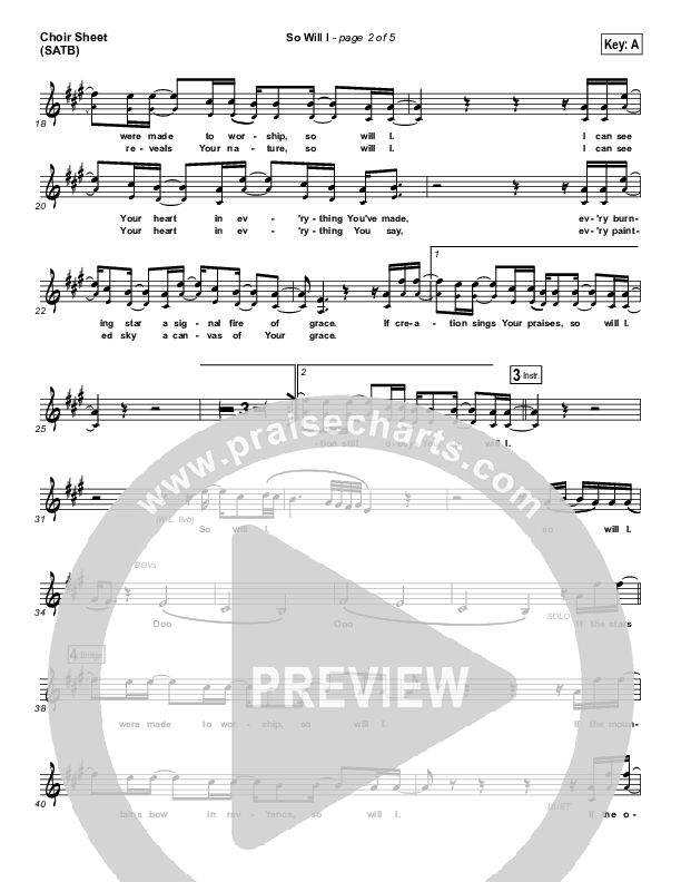 So Will I (100 Billion X) Choir Vocals (SATB) (Hillsong UNITED)