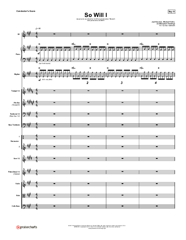 So Will I (100 Billion X) Conductor's Score (Hillsong UNITED)