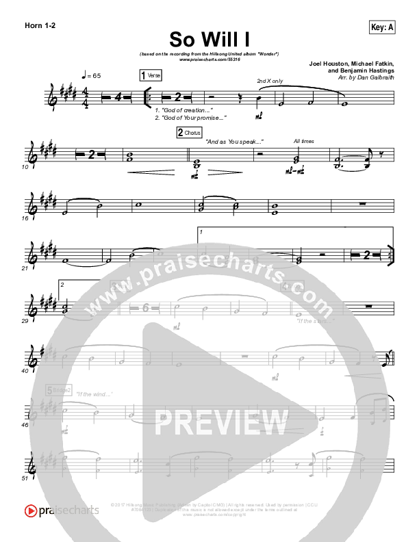 So Will I (100 Billion X) Brass Pack (Hillsong UNITED)