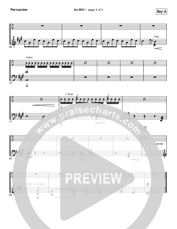 So Will I (100 Billion X) Percussion (Hillsong UNITED)