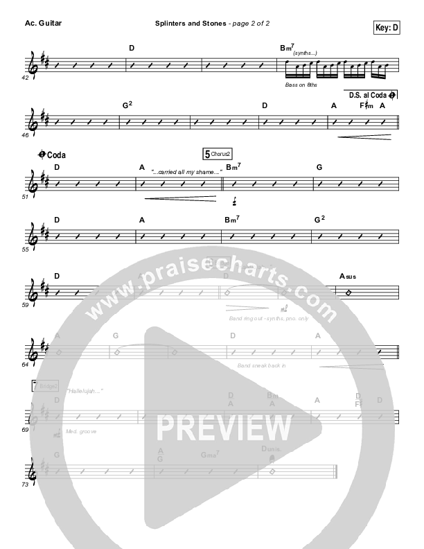 Splinters And Stones Acoustic Guitar (Hillsong UNITED)