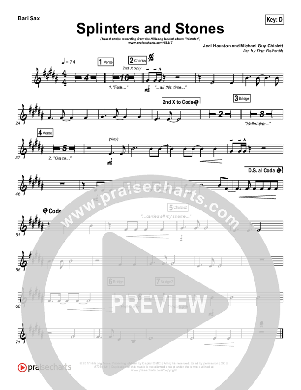 Splinters And Stones Bari Sax (Hillsong UNITED)