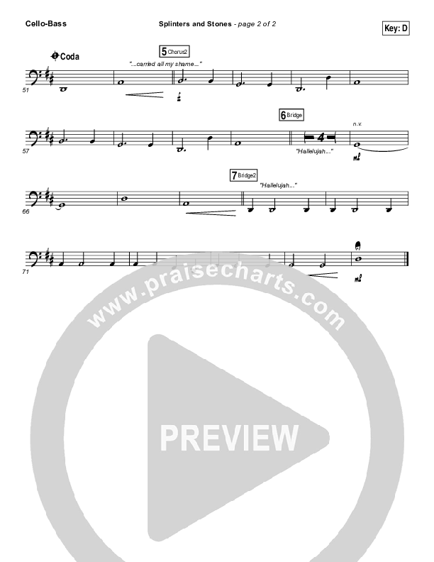 Splinters And Stones Cello/Bass (Hillsong UNITED)