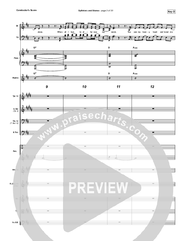 Splinters And Stones Conductor's Score (Hillsong UNITED)