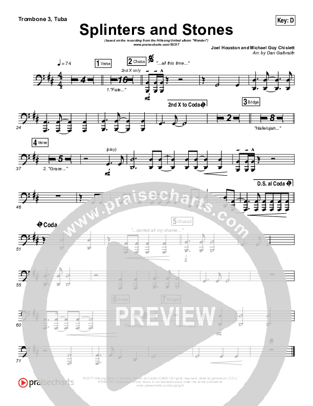 Splinters And Stones Trombone 3/Tuba (Hillsong UNITED)