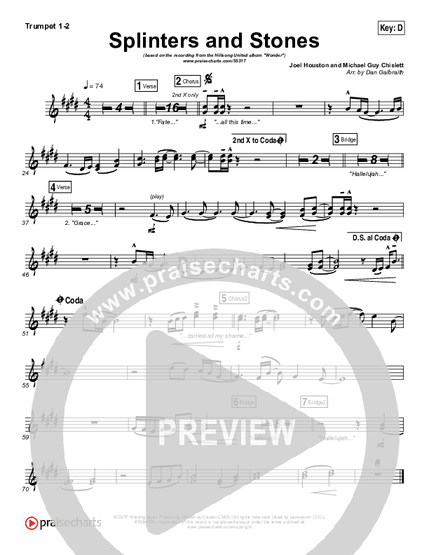 Splinters And Stones Trumpet 1,2 (Hillsong UNITED)