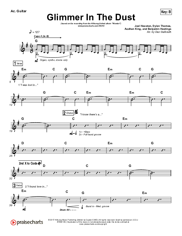 Glimmer In The Dust Acoustic Guitar (Hillsong UNITED)