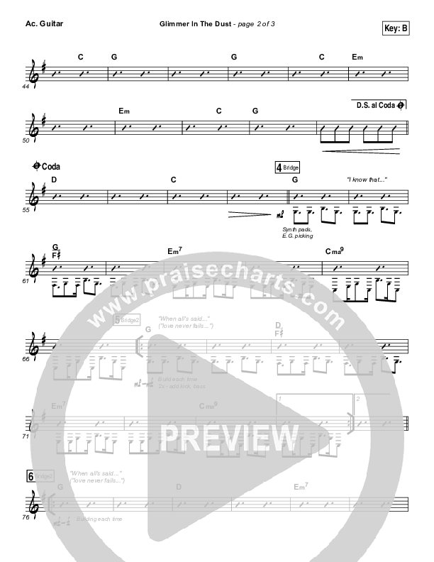 Glimmer In The Dust Acoustic Guitar (Hillsong UNITED)