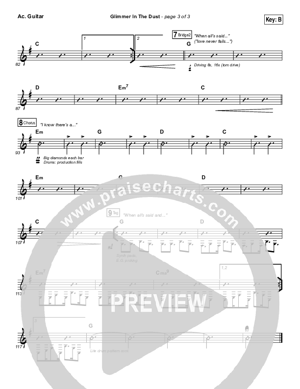 Glimmer In The Dust Acoustic Guitar (Hillsong UNITED)