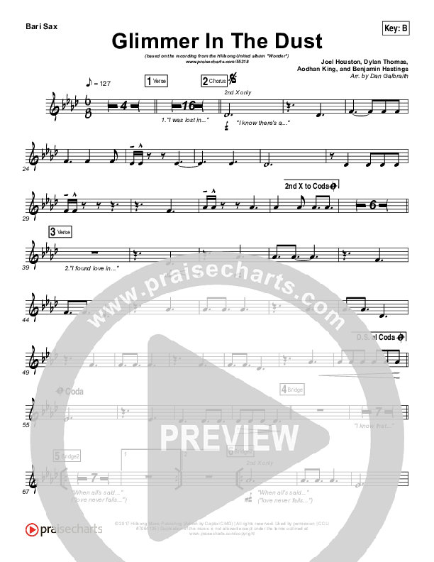 Glimmer In The Dust Bari Sax (Hillsong UNITED)