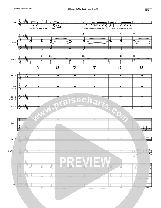 Glimmer In The Dust Conductor's Score (Hillsong UNITED)