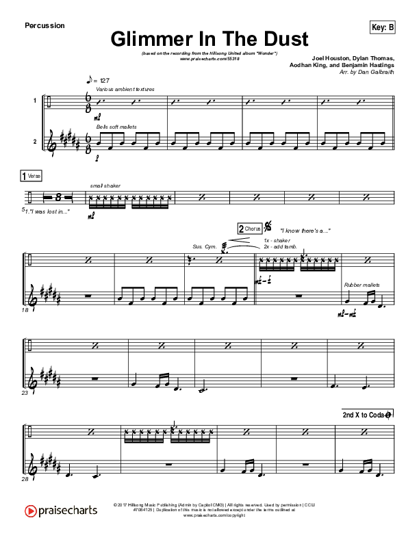 Glimmer In The Dust Percussion (Hillsong UNITED)