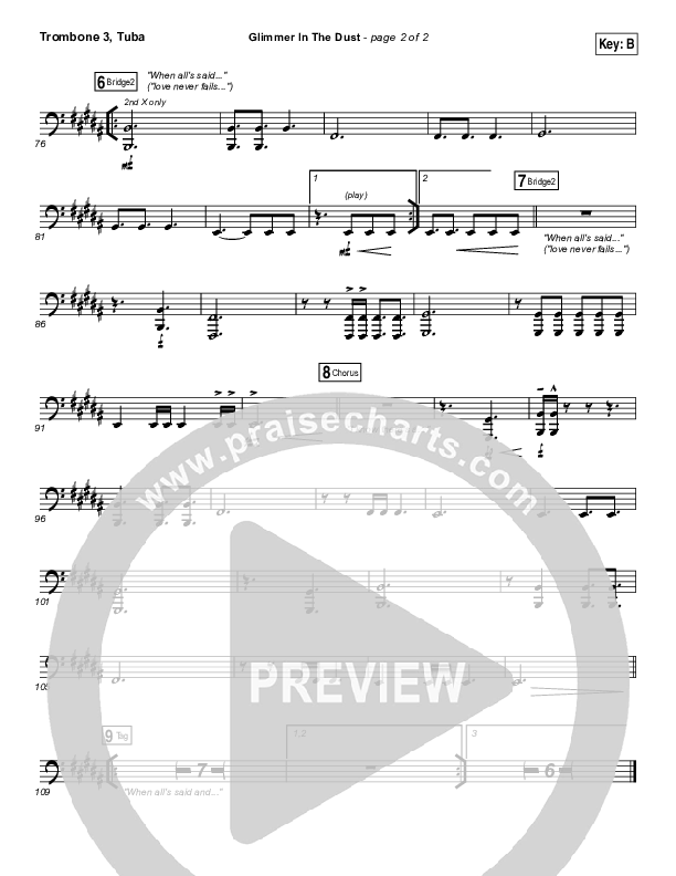 Glimmer In The Dust Trombone 3/Tuba (Hillsong UNITED)