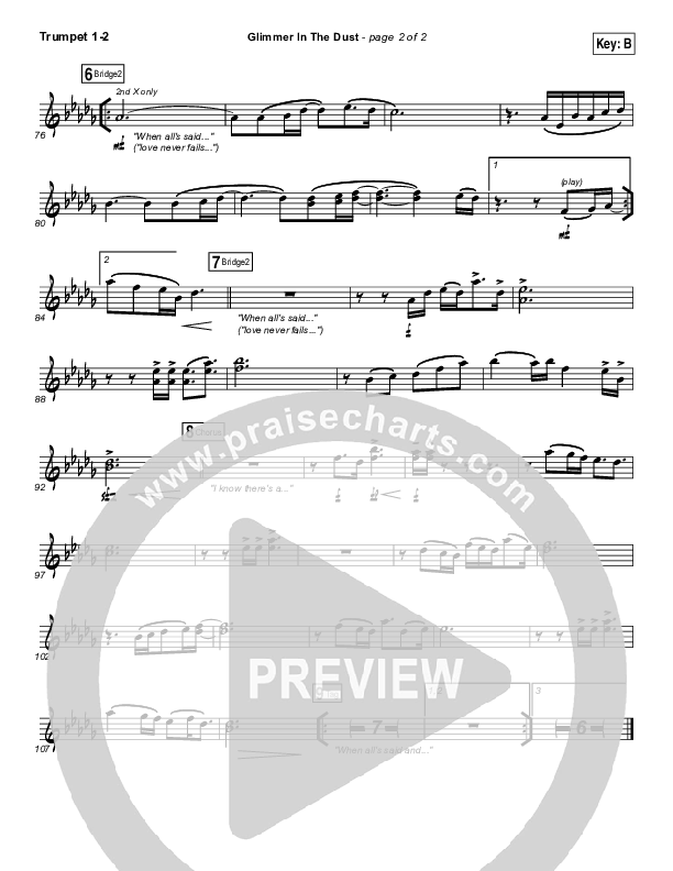 Glimmer In The Dust Trumpet 1,2 (Hillsong UNITED)