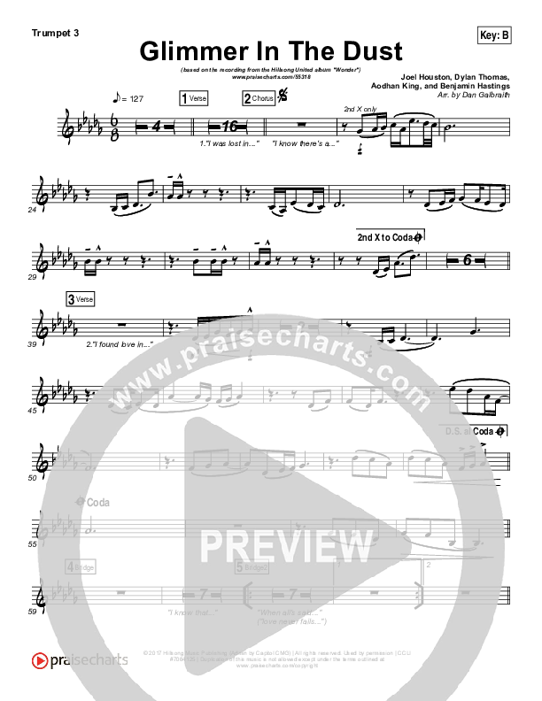 Glimmer In The Dust Trumpet 3 (Hillsong UNITED)