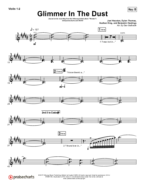 Glimmer In The Dust Violin 1/2 (Hillsong UNITED)
