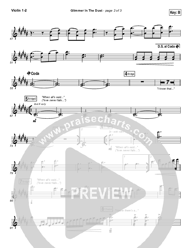 Glimmer In The Dust Violin 1/2 (Hillsong UNITED)