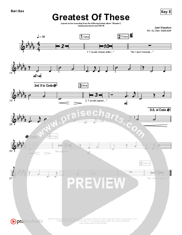 Greatest Of These Bari Sax (Hillsong UNITED)