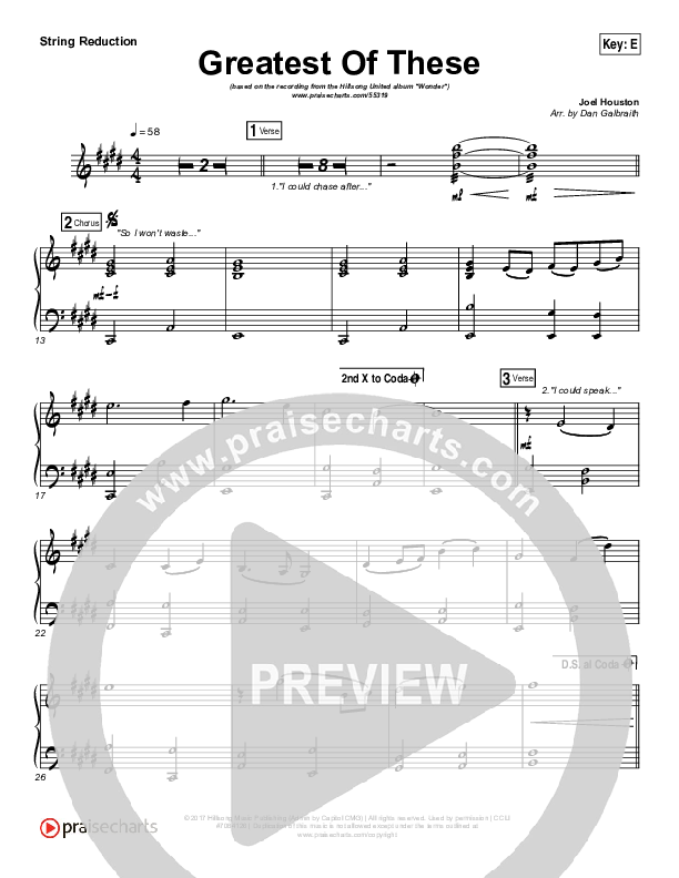 Greatest Of These String Pack (Hillsong UNITED)