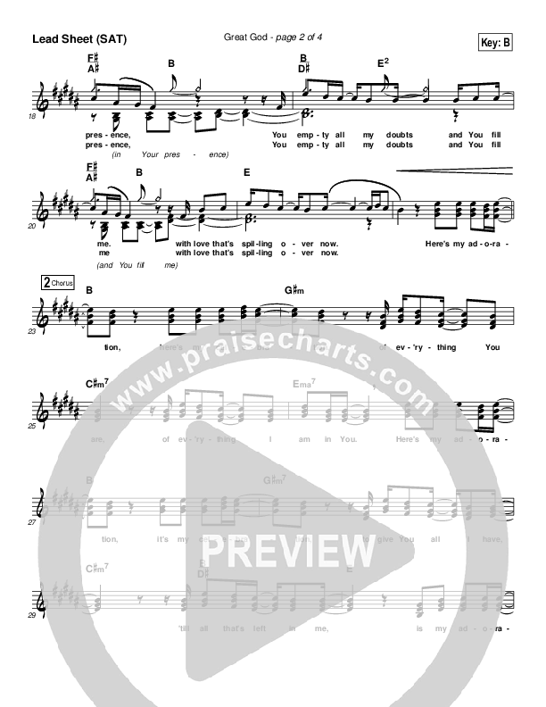 My Adoration Lead Sheet (The Sonflowerz)