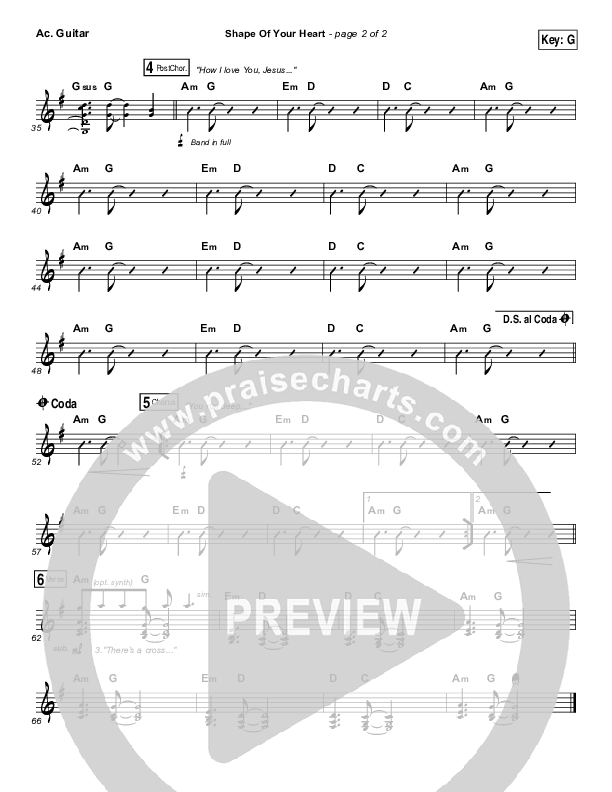 Shape Of Your Heart Acoustic Guitar (Hillsong UNITED)