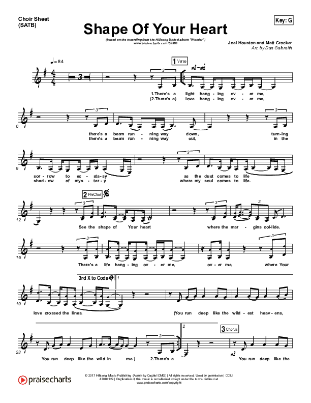 Shape Of Your Heart Choir Sheet (SATB) (Hillsong UNITED)