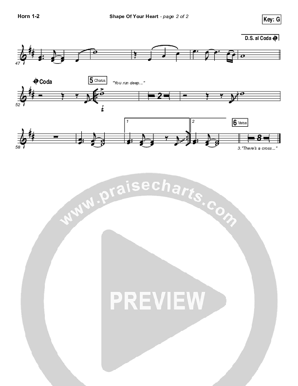 Shape Of Your Heart French Horn 1/2 (Hillsong UNITED)