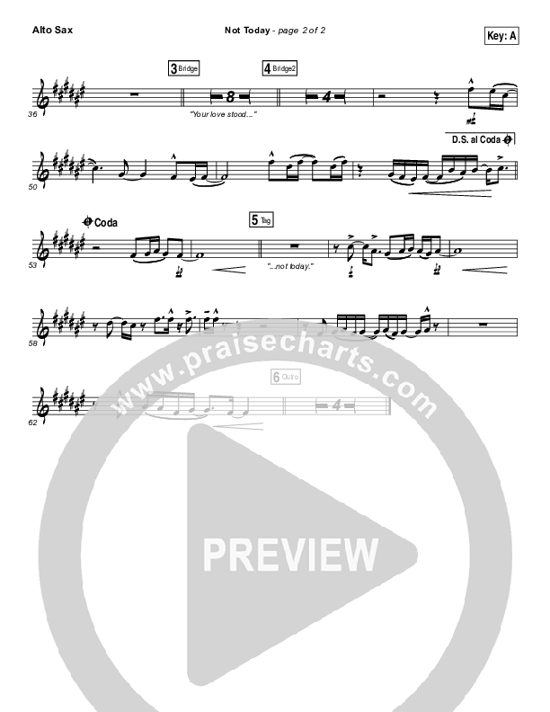 Not Today Alto Sax (Hillsong UNITED)