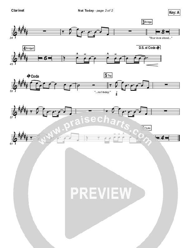 Not Today Clarinet (Hillsong UNITED)
