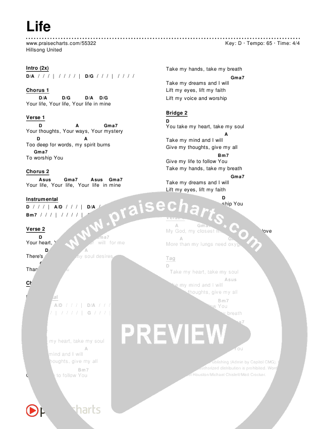 Life Chords & Lyrics (Hillsong UNITED)