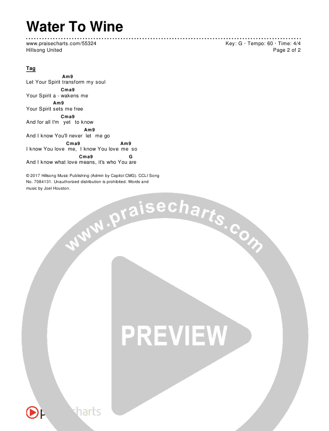 Water To Wine Chords & Lyrics (Hillsong UNITED)