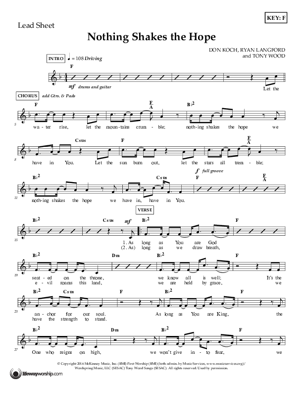 Nothing Shakes The Hope Lead (SAT) (First Worship)