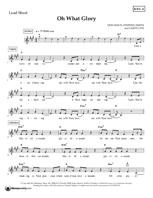 Oh What Glory Lead Sheet (First Worship)