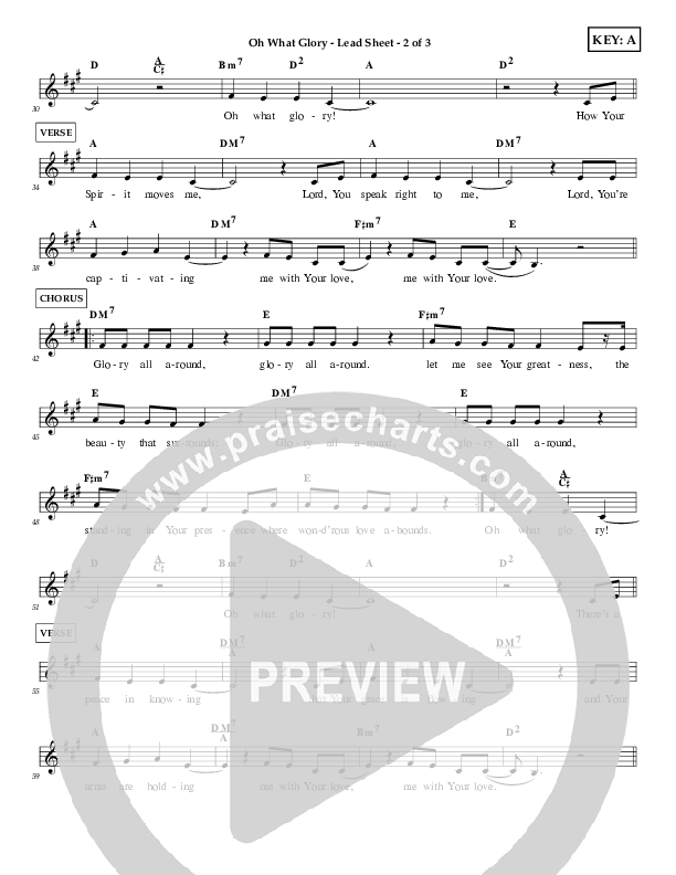 Oh What Glory Lead Sheet (First Worship)
