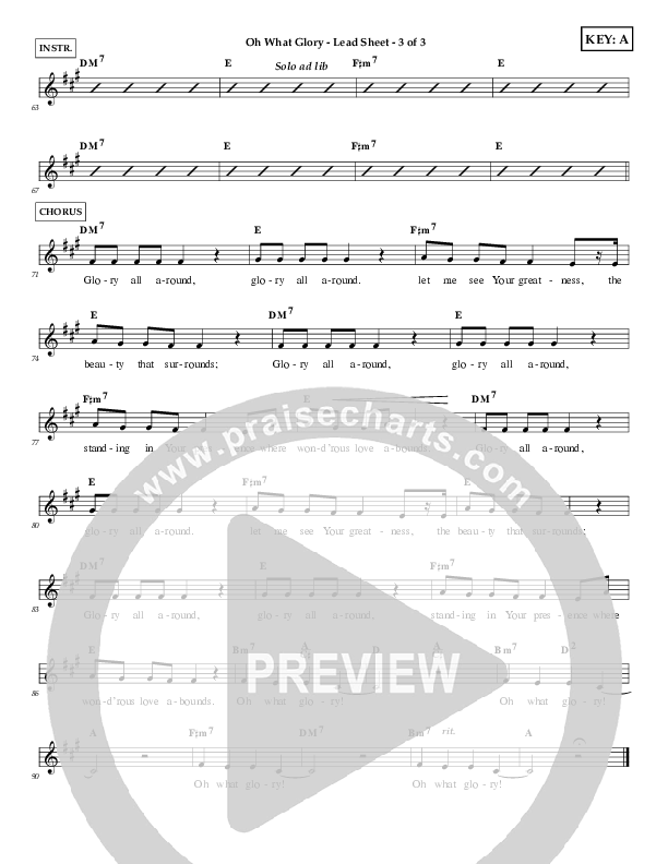 Oh What Glory Lead Sheet (First Worship)