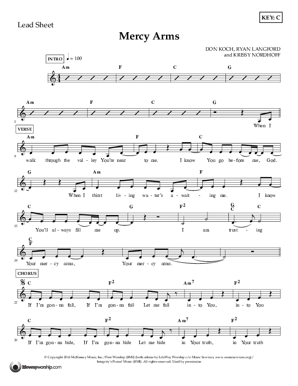 Mercy Arms Lead Sheet (First Worship)